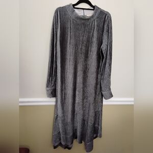 Soft Surroundings Gray Textured Dress Large